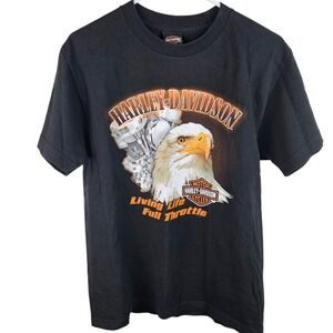 Harley Davidson T Shirt Eagle Engine Route 65‎ Shop Graphic Black Medium